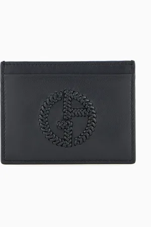 Giorgio Armani Kartenetui aus Nappaleder mit Logo-Stickerei