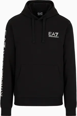 EA7 Logo Series Sweatshirt aus Baumwolle mit Kapuze