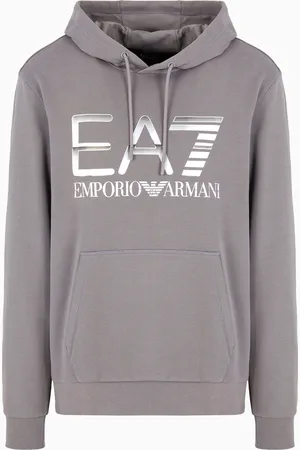 EA7 Logo Series Sweatshirt aus Baumwolle mit Kapuze