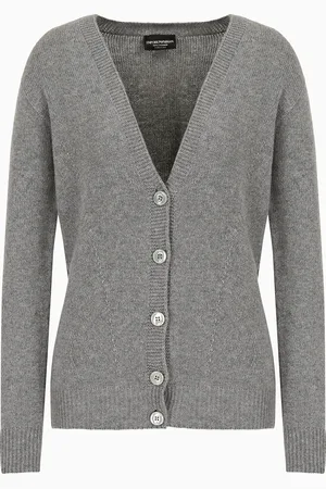 Emporio Armani Cardigan mit tiefem V-Ausschnitt aus reinem Kaschmir
