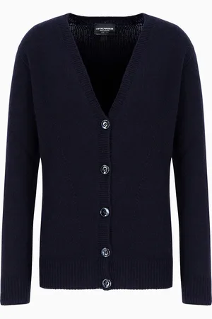 Emporio Armani Cardigan mit tiefem V-Ausschnitt aus reinem Kaschmir
