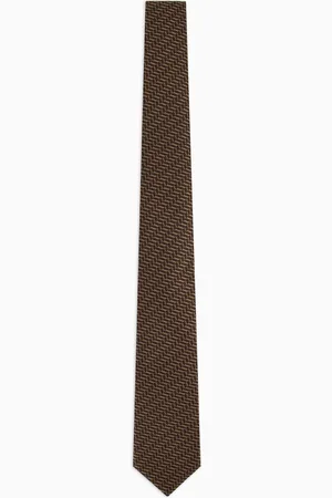 Giorgio Armani Krawatte aus Seide mit Jacquard-Fischgratmuster