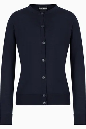 Emporio Armani Cardigan aus reiner Schurwolle in Glattstrick