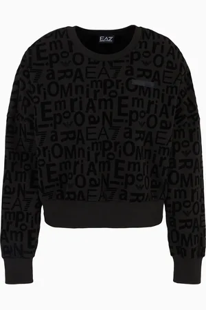 EA7 Graphic Series Sweatshirt mit Rundhalsausschnitt, gefertigt aus Bio-Baumwolle und elastischem Modal