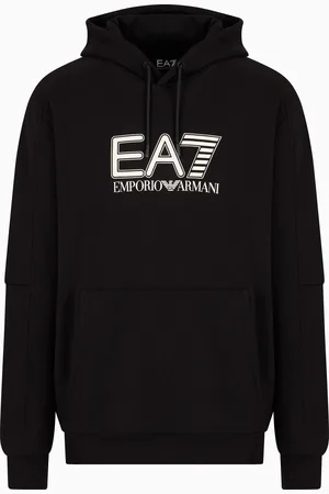 EA7 Visibility Sweatshirt mit Kapuze aus Baumwollgemisch