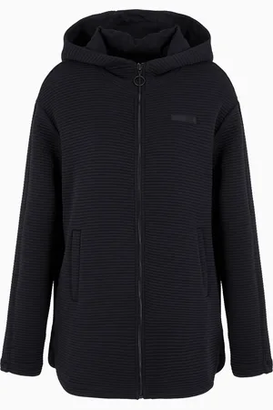 EA7 Langes Sporty Forever Sweatshirt mit Kapuze aus einer Baumwollmischung