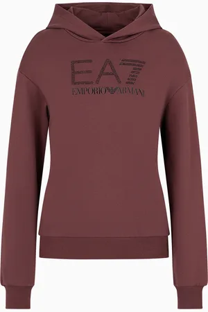 EA7 Logo Series Sweatshirt mit Kapuze aus einem Bio-Baumwoll-Mischgewebe