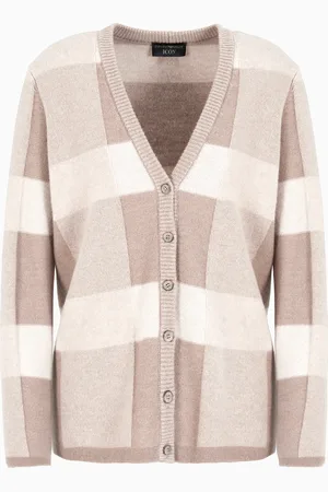 Emporio Armani Cardigan der Icon-Sonderkollektion mit V-Ausschnitt aus Schurwolle mit Vanisé-Karomuster
