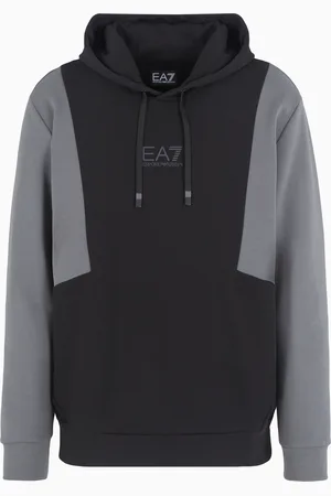 EA7 Athletic Colour Block Sweatshirt mit Kapuze aus einer Baumwollmischung