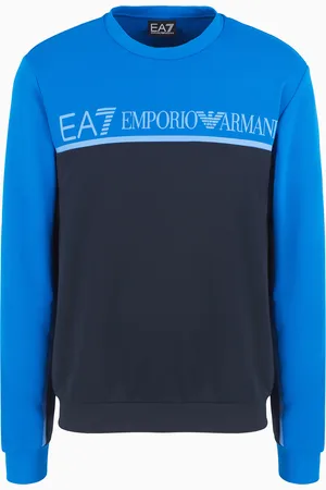 EA7 Athletic Colour Block Sweatshirt mit Rundhalsausschnitt aus Funktionsgewebe