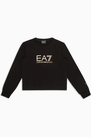 EA7 Shiny Girl Sweatshirt mit Rundhalsausschnitt aus Baumwollstretch