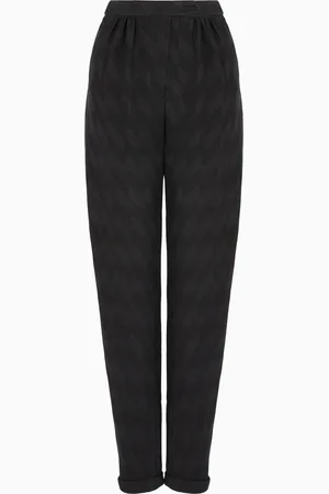 Emporio Armani Hose der Icon-Sonderkollektion mit ovalem Bein und Abnähern, aus Canneté-Jacquard-Stoff