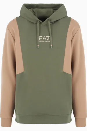 EA7 Athletic Colour Block Sweatshirt mit Kapuze aus einer Baumwollmischung