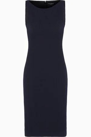 Emporio Armani Etuikleid aus Jacquard-Jersey aus Wollgemisch mit Reliefmuster