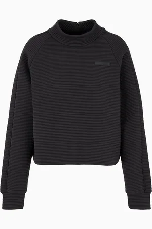 EA7 Sporty Forever Cropped-Sweatshirt aus einer Baumwollmischung