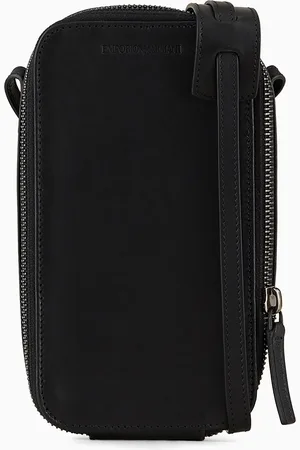 Emporio Armani Handyhülle für iPhone aus Leder mit Logo und Trageriemen