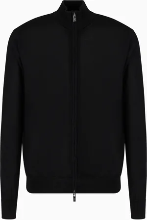 Emporio Armani Cardigan mit durchgehendem Reißverschluss aus Schurwolle
