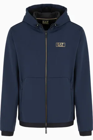 EA7 Gold Label Sweatshirt mit Kapuze aus Funktionsgewebe