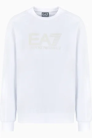 EA7 Visibility Sweatshirt mit Rundhalsausschnitt aus Baumwolle