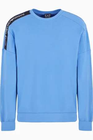 EA7 Logo Series Sweatshirt mit Rundhalsausschnitt aus Baumwolle