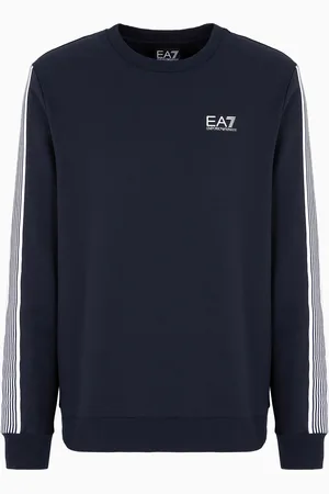 EA7 ASV 7 Lines Sweatshirt mit Rundhalsausschnitt aus einer recycelten Baumwollmischung
