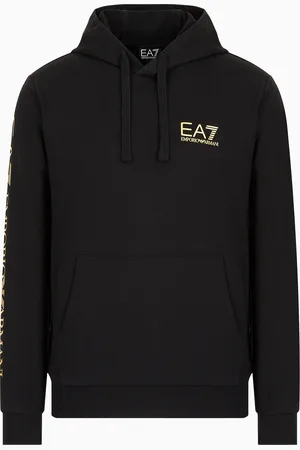 EA7 Logo Series Sweatshirt aus Baumwolle mit Kapuze