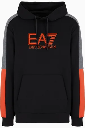 EA7 Visibility Sweatshirt mit Kapuze aus Baumwollgemisch