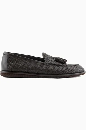 Giorgio Armani Geflochtene Mokassins aus Nappa mit Quasten