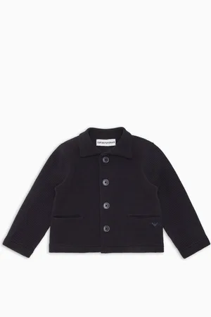 Emporio Armani Jacke aus zartem, quer geripptem Barré-Stoff