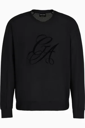 Giorgio Armani Sweatshirt mit Rundhalsausschnitt aus geprägtem Funktionsgewebe