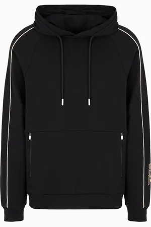 EA7 Logo Series Sweatshirt aus Baumwolle mit Kapuze