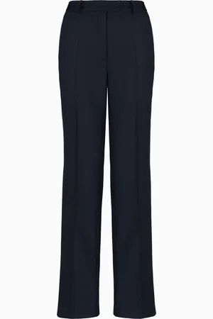 Emporio Armani Hose mit Bügelfalte, gefertigt aus Wollsatin mit abwechselnden Streifen