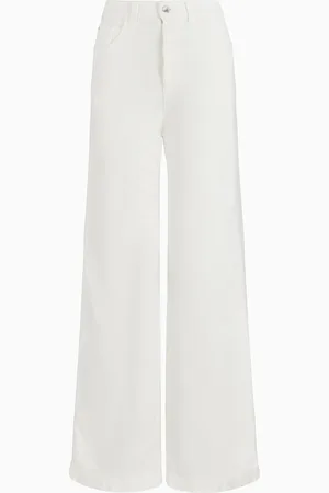 Emporio Armani J14 Palazzo-Hose mit hohem Bund und weitem Bein, gefertigt aus stückgefärbtem Cord