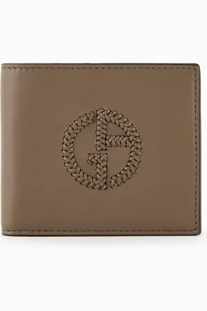 Giorgio Armani Bifold-Portemonnaie aus Nappaleder mit Logo-Stickerei