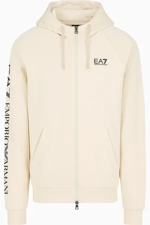 EA7 Logo Series Sweatshirt mit Kapuze aus Baumwollmischgewebe