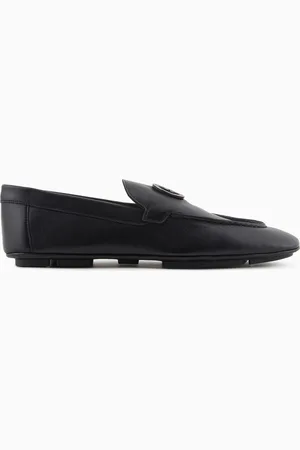 Giorgio Armani Mokassins aus Leder mit Logo aus Metall