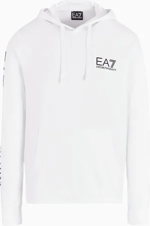 EA7 Logo Series Sweatshirt aus Baumwolle mit Kapuze