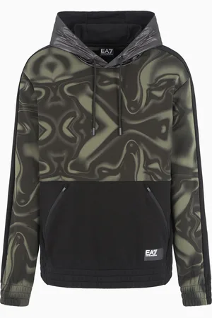 EA7 Visibility Sweatshirt mit Kapuze aus Baumwolle