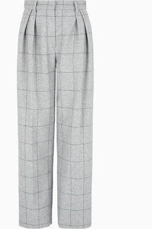 Emporio Armani Hose mit Bundfalten aus einer Flanell-Wollmischung mit Maxi-Karomuster