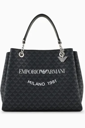 Emporio Armani Handtasche mit Allover-Adler und Logo-Print Milano 1981