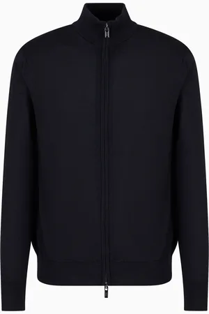 Emporio Armani Cardigan mit durchgehendem Reißverschluss aus Schurwolle