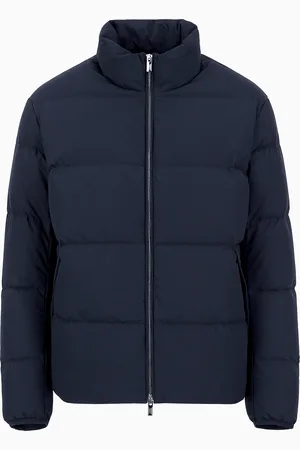 Emporio Armani Daunenjacke mit durchgehendem Reißverschluss aus gestepptem Nylon