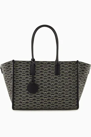 Emporio Armani Mittelgroßer Shopper mit Allover-Monogramm-Print