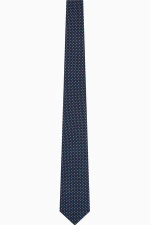 Giorgio Armani Krawatte aus reiner Seiden in Jacquard-Stoff-Verarbeitung mit Punkten