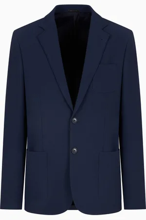 Giorgio Armani Einreihiges Sakko aus Seersucker-Schurwolle der Upton-Line