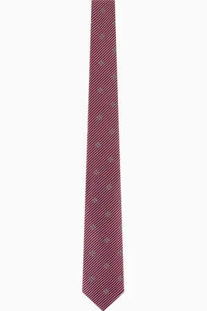 Giorgio Armani Gestreifte Krawatte aus Seide in Jacquard-Stoff-Verarbeitung