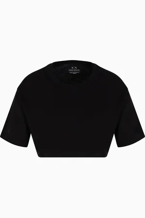 Armani Exchange Kurzes T-Shirt mit Logo auf den Ärmeln