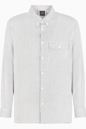Armani Exchange Gestreiftes Button-Down-Hemd mit normaler Passform