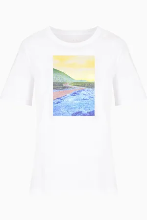 Armani Exchange Relaxed Fit T-Shirt mit Postkarten-Print