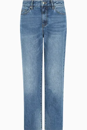 Armani Exchange Boyfriendjeans aus steifer Baumwolle mit Used-Effekt
